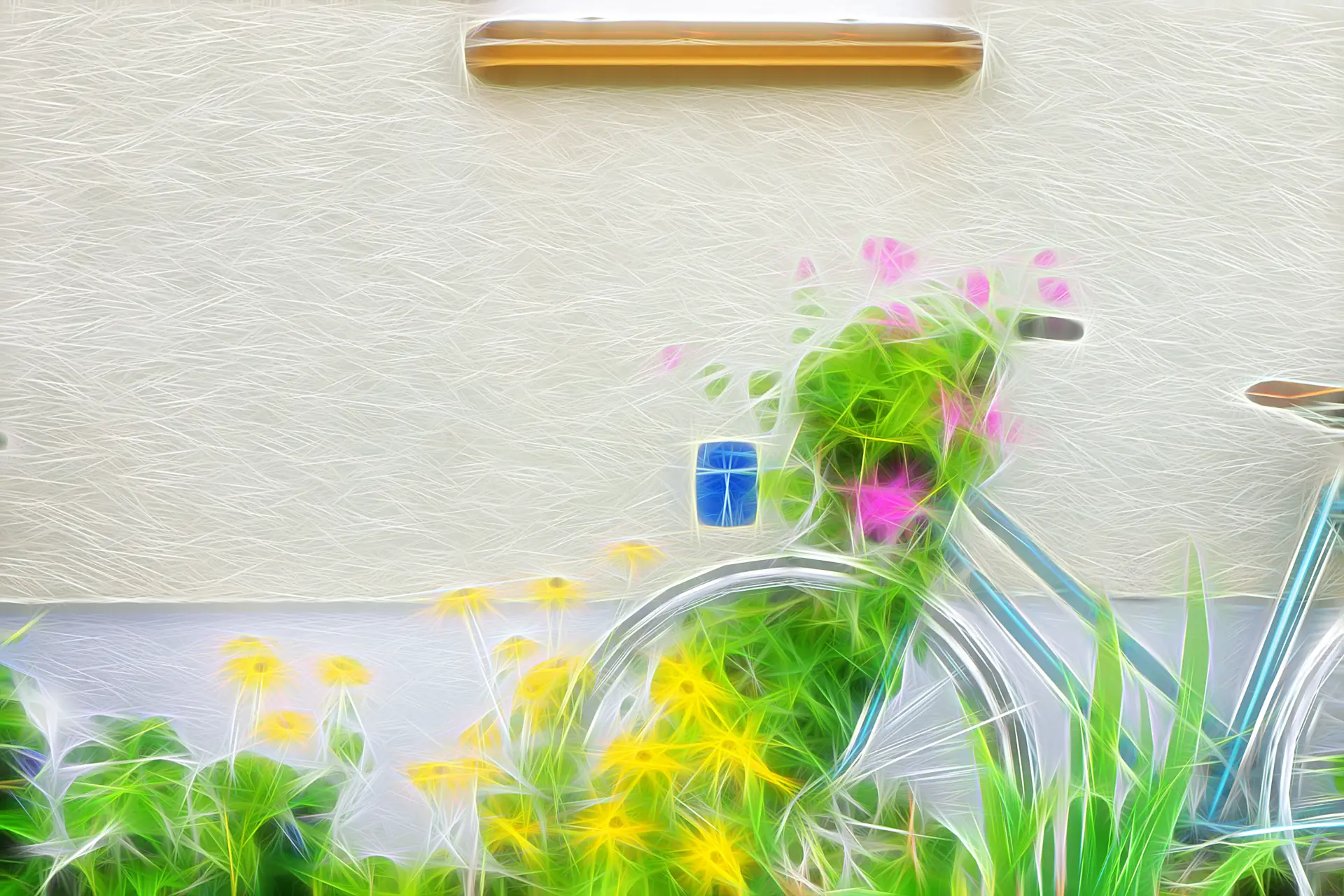 Als Mann bleibe ich in der Pflege allein 1 Fahrrad an Hauswand mit Blumen gepflegt